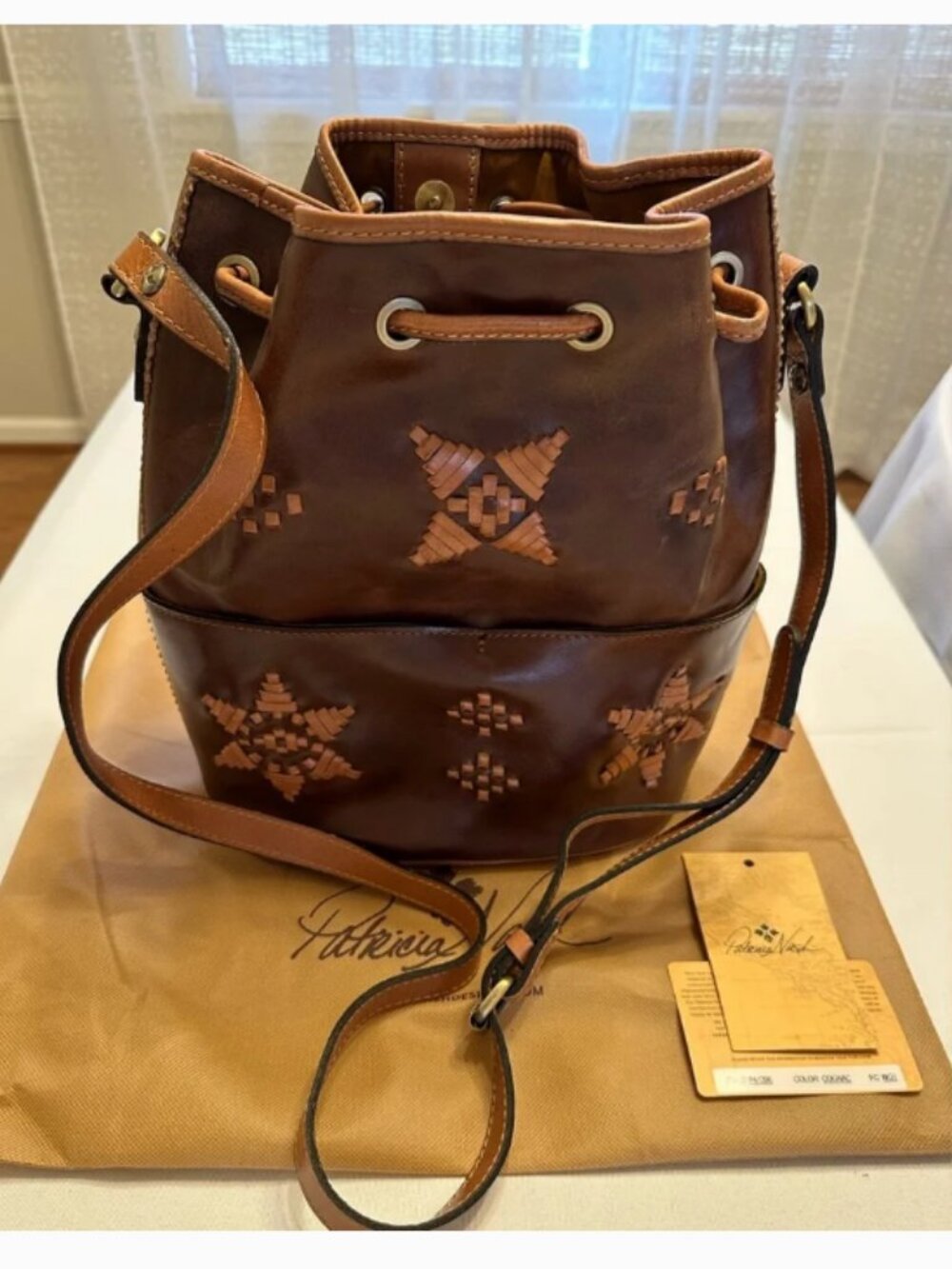 Patricia Nash Brindisi Leather Bucket Bag w/Stars
